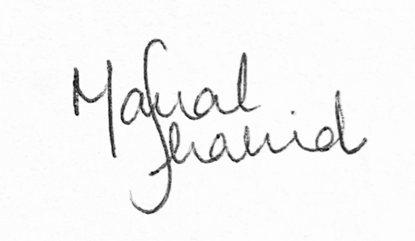 Signature of President Manal Shahid